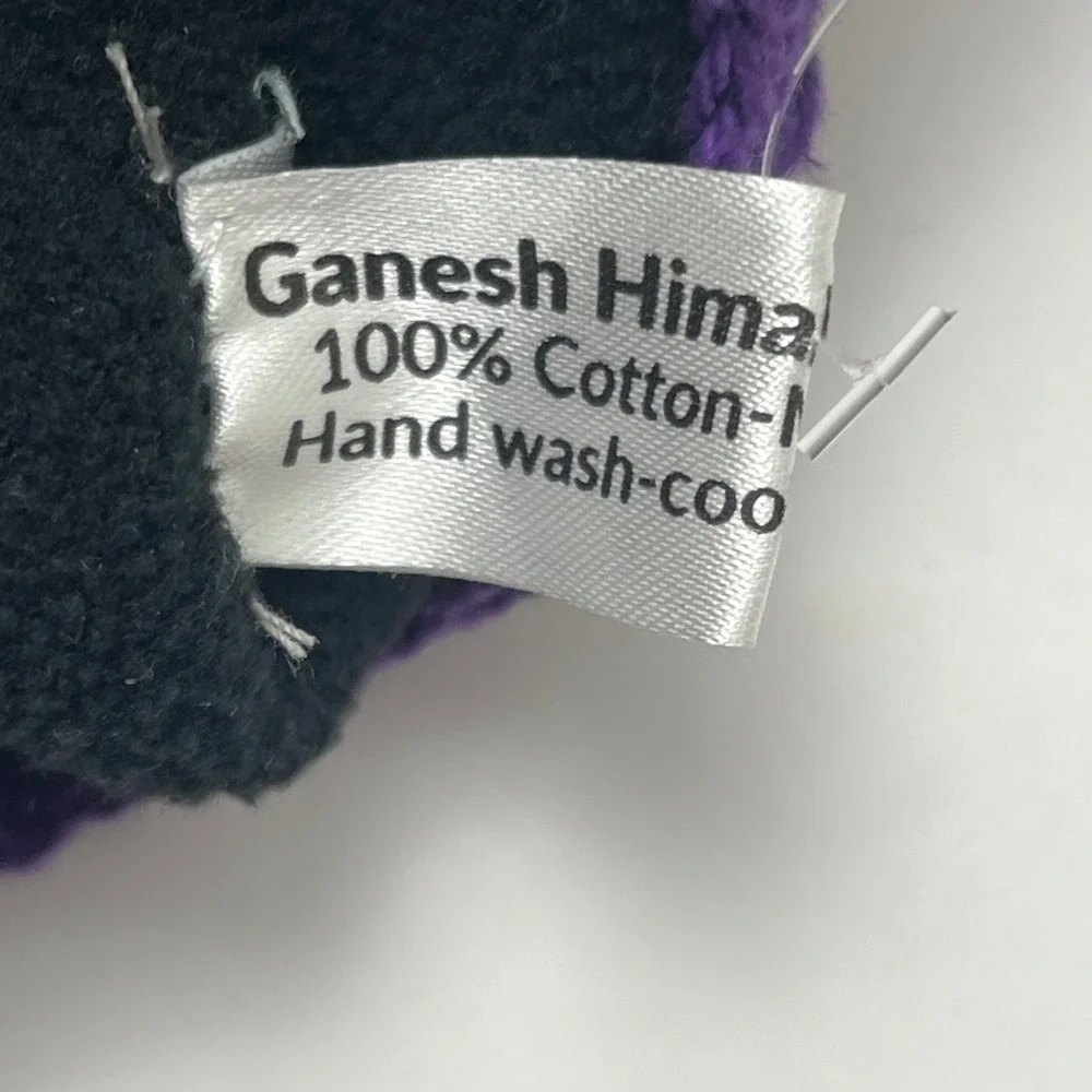 Ganesh Himal Trading Womens Crochet Granny Square Beanie Purple Cotton Nepal‎